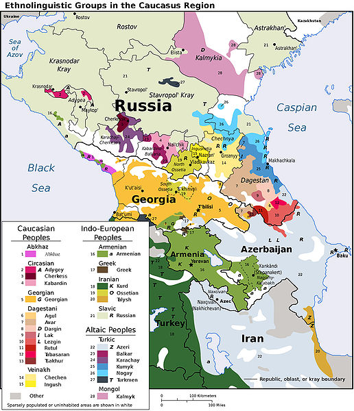 Grupy językowe na Kaukazie